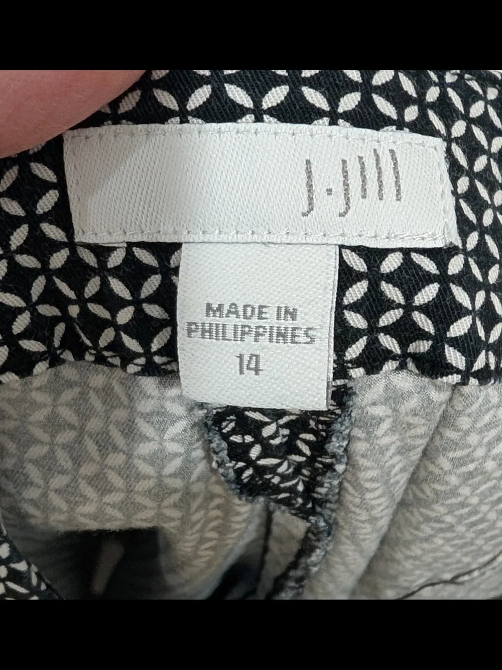 J. Jill Black and White Micro-Patterned Women's Dress Pants Size 14 Like New! - Picture 4 of 5